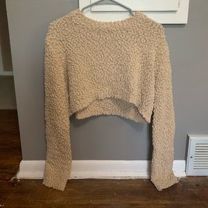 Lulu’s tan cropped knitted sweater